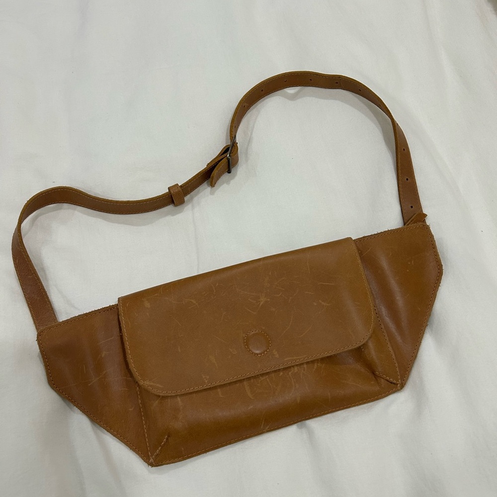 Brown Leather Belt Bag